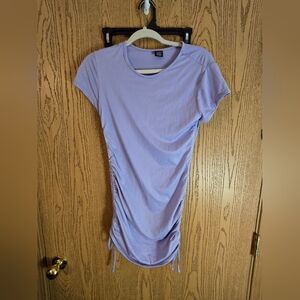 Lavender Ruched T-Shirt Dress
